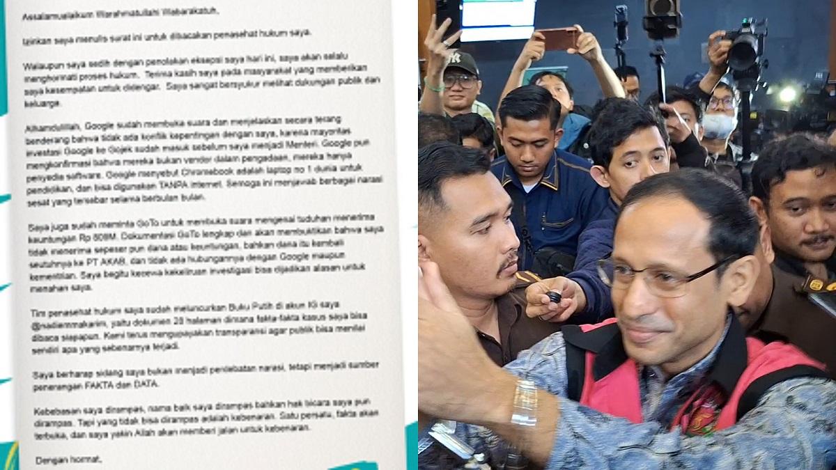 Hari Ini Sidang Korupsi Pengadaan Chromebook Nadiem Makarim Masuk Tahap Pembuktian