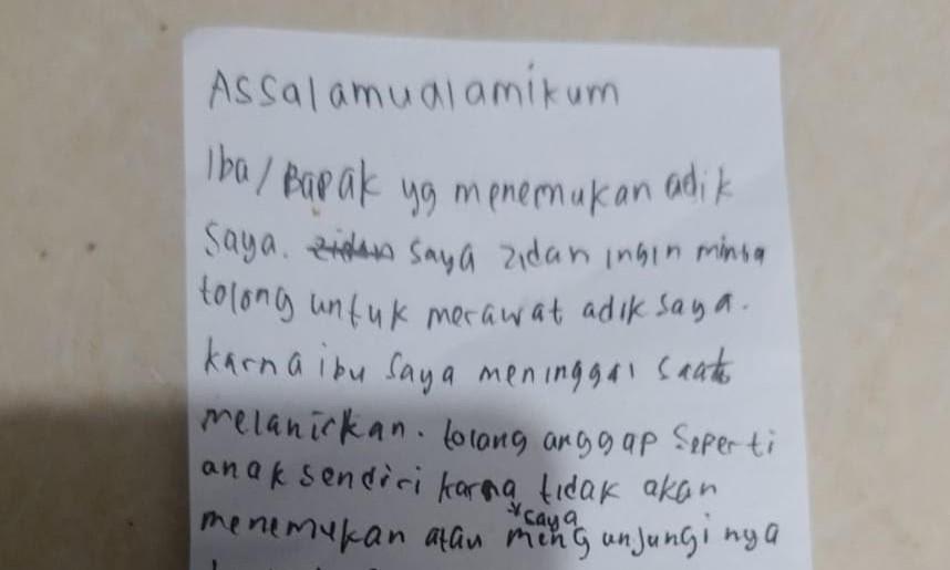 Surat-saat-penemuan-bayi-perempuan-di-gerobak-nasi-uduk-Pejaten-Raya-Pasar-Minggu.jpg