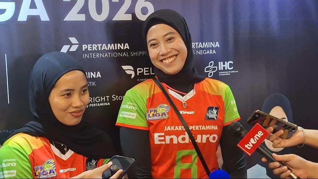 TEKAD BAWA JUARA - Atlet voli Megawati Hangestri bertekad bawa tim voli putri Jakarta Pertamina Enduro (JPE) menjuarai Proliga 2026, Enduro Fastron Lounge, Jakarta, Senin (5/1/2026). Tribunnews/Abdul Majid