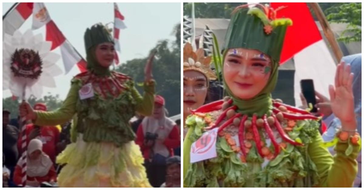Cerita Wanita di Pasuruan Pakai Gaun Sayuran saat Lomba HUT RI, Buat 1 Malam, Beli Sayur Rp150 Ribu