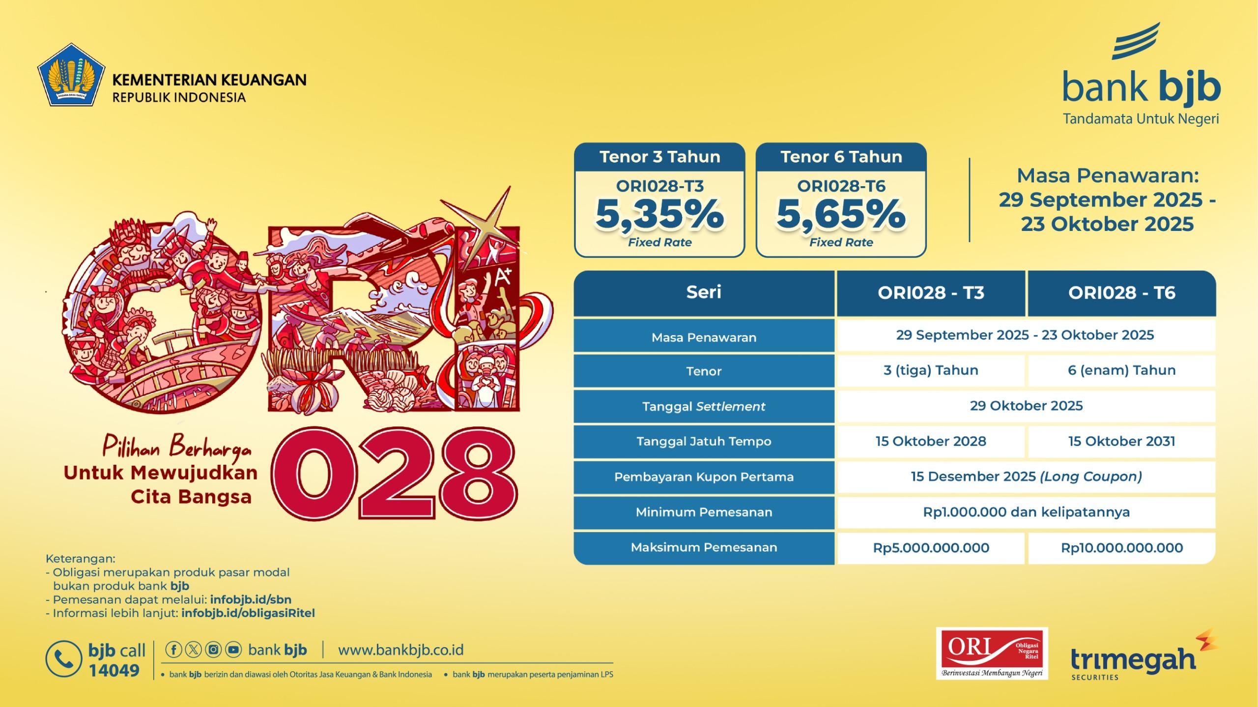 bank bjb Hadirkan Pilihan Investasi Cerdas Melalui SBN Ritel ORI028