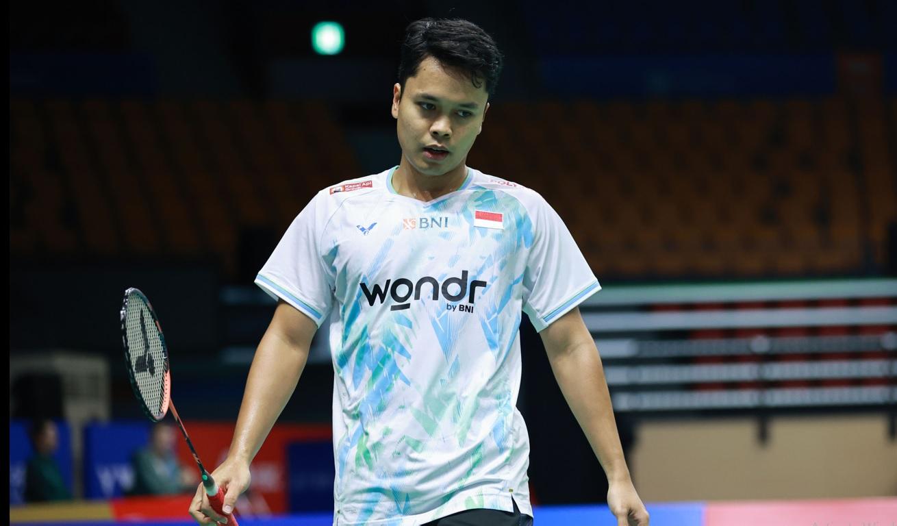ANTHONY SINISUKA GINTING - Pebulutangkis tunggal putra Indonesia, Anthony Sinisuka Ginting sukses melaju ke babak kedua Korea Open 2025 usai mengalahkan Yushi Tanaka dengan skor 21-17, 21-17 di Suwon Gymnasium, Korea Selatan, Rabu (24/9/2025). dok: PBSI