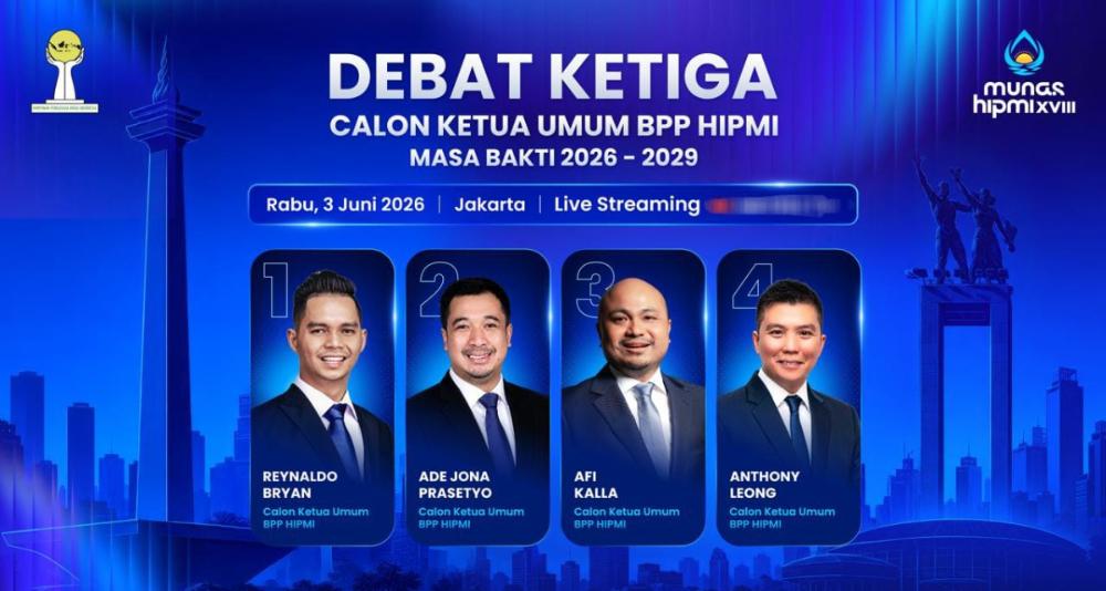 4 Calon Ketua Umum HIPMI Ditantang Hadirkan Solusi Investasi di Tengah Ketidakpastian Global