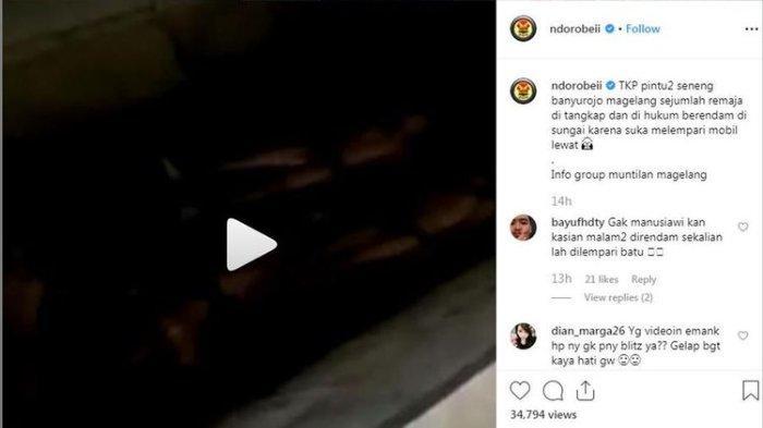 Viral Video 6 Remaja Dihukum Berendam di Parit karena Lempari Mobil