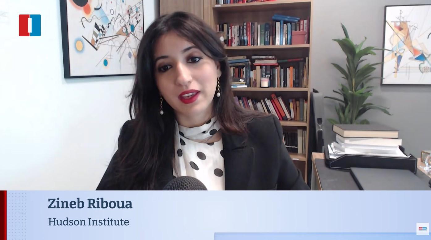 PERANG IRAN - Tangkap layar YouTube Iran International 25 April 2026, menampilkan Peneliti di Hudson Institute, Zineb Riboua. Ia menguraikan kekhawatiran China yang semakin meningkat terkait Selat Hormuz.