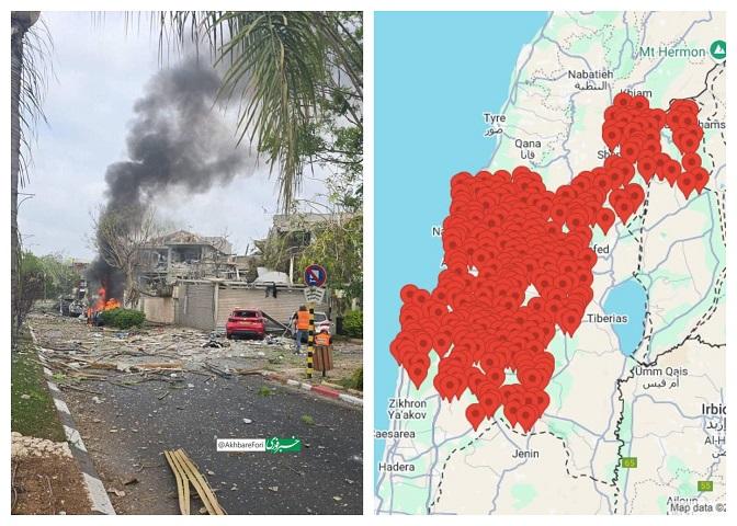 Iran Membalas, Luncurkan Puluhan Rudal ke Israel, Ledakan dan Kobaran Api Terlihat di Kota Haifa