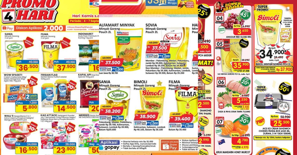 Promo JSM Indomaret, Alfamart dan SUperindo 5-7 September 2025: Minyak Goreng 2L Cuma Rp30 Ribuan