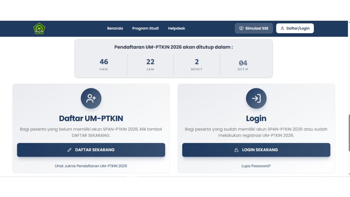 Pendaftaran UM-PTKIN 2026 Resmi Dibuka, Ini Syarat hingga Jadwal Seleksinya