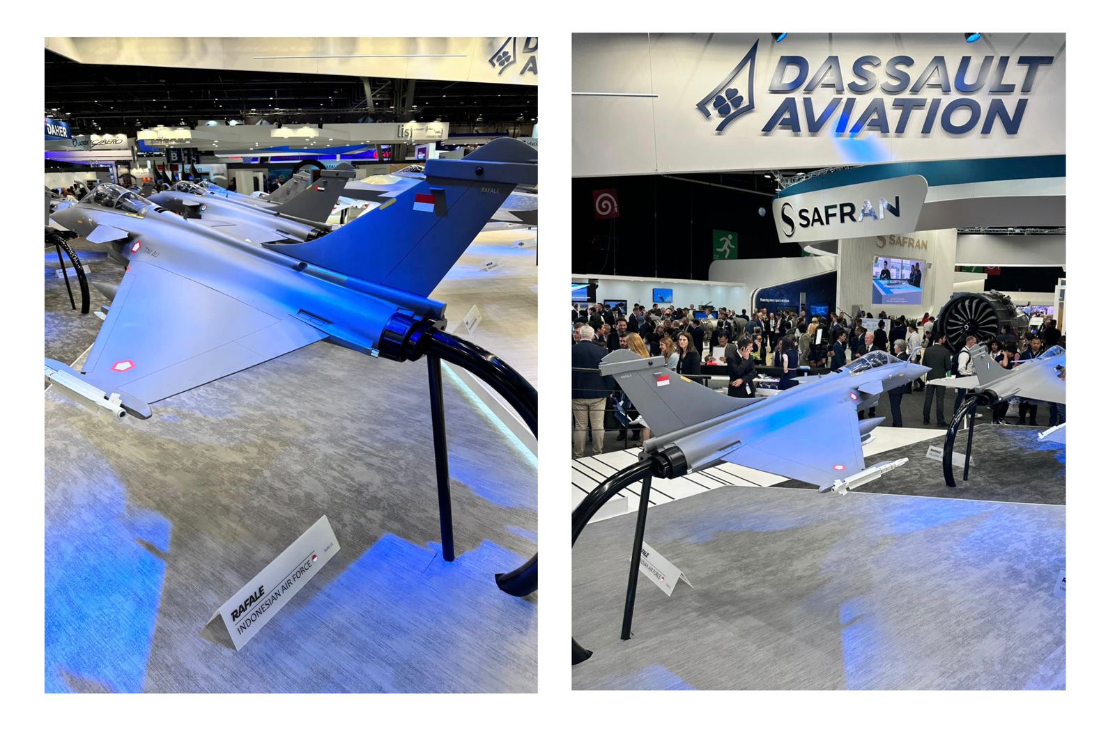 TRIBUNNEWS.COM, PERANCIS - Menteri Pertahanan Prabowo Subianto menghadiri pameran International Paris Air Show 2023 di Le Bourget, utara Paris, Prancis, Rabu (21/6/2023).   Menhan Prabowo mengunjungi berbagai paviliun pameran dan sempat berkeliling bersama Eric Trapier, CEO Dassault Aviation, produsen pesawat tempur Rafale yang akan memperkuat TNI AU. Dalam kesempatan itu miniatur Rafale untuk Indonesia turut dipamerkan.   Pada acara tersebut, yang merupakan pameran kedirgantaraan terbesar di dunia, jet tempur Rafale juga menampilkan demonstrasi udara.  Pameran yang berlangsung dari tanggal 19 - 25 Juni 2023 ini kembali digelar setelah absen selama empat tahun akibat pandemi Covid-19.   Paris Air Show ke-54 ini diikuti oleh 2.500 perusahaan teknologi dirgantara dari 46 negara di seluruh dunia. (Biro Humas Setjen Kemhan)