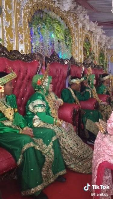 Viral pernikahan 3 pasangan bersama-sama