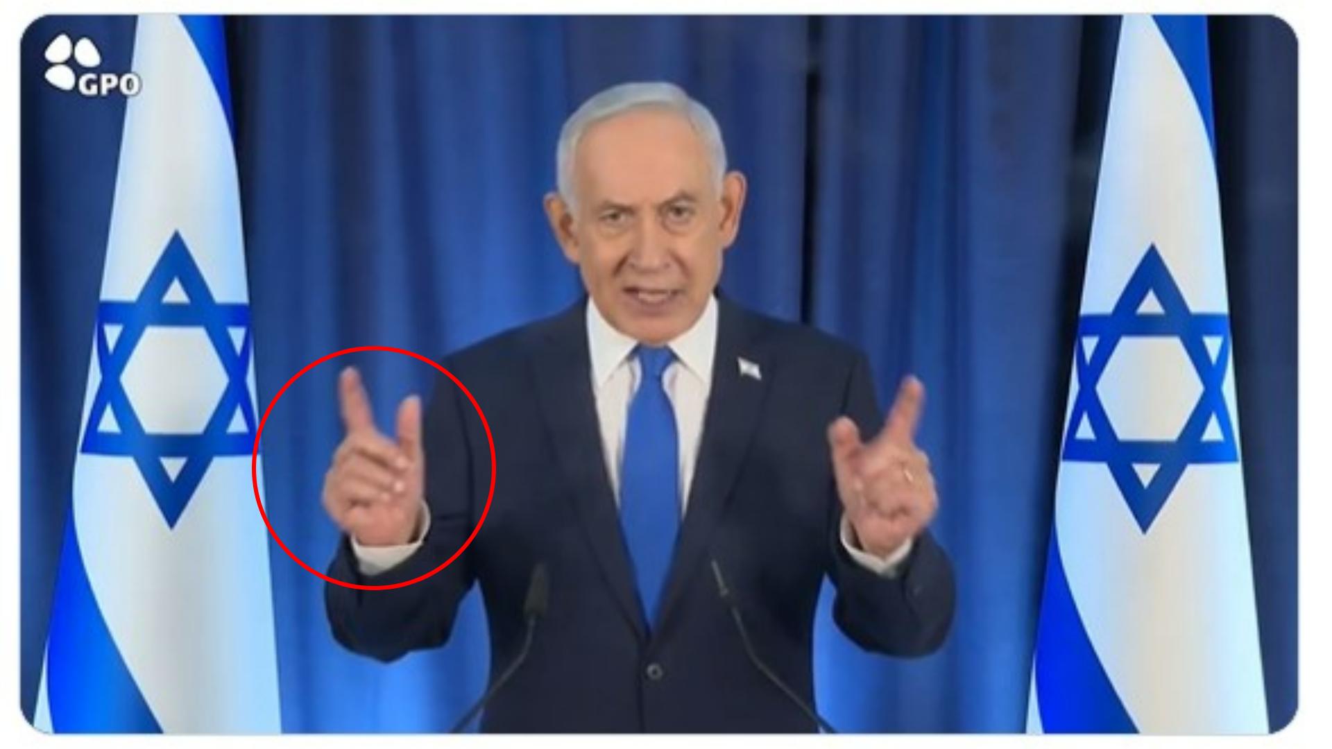 PIDATO NETANYAHU - Tangkap layar video pidato PM Israel Benjamin Netanyahu di akun X-nya pada 13 Maret 2026. Beberapa bagian pada video tersebut tampak memperlihatkan Netanyahu memiliki 6 jari, ciri umum video dibuat dengan AI.
