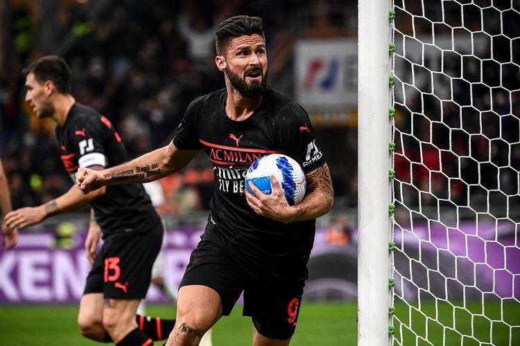 Milan vs Inter: Olivier Giroud dan Edin Dzeko Incar Menjadi Pemain Tertua Mencetak Gol di Supercoppa
