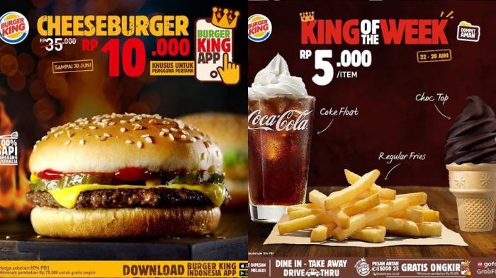 Burger King Promo Cheeseburger Hanya Rp 10 Ribu, Pesan Lewat Aplikasi, Berlaku sampai 30 Juni 2020