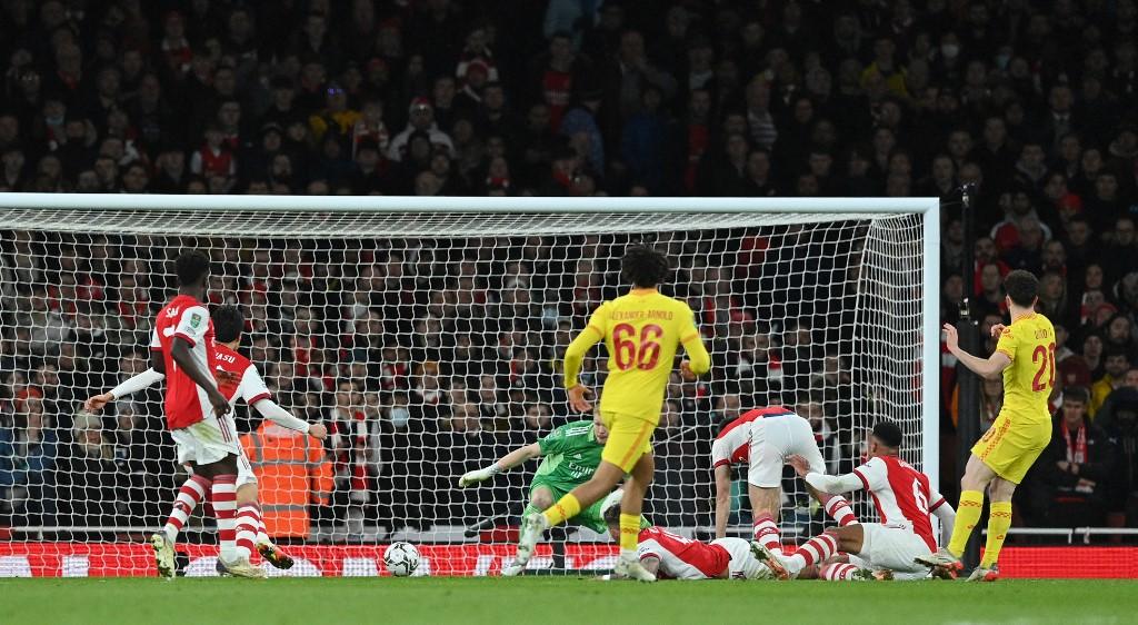 Hasil Arsenal vs Liverpool di Babak Pertama Carabo Cup 2021, Jota Bawa The Reds Unggul 0-1
