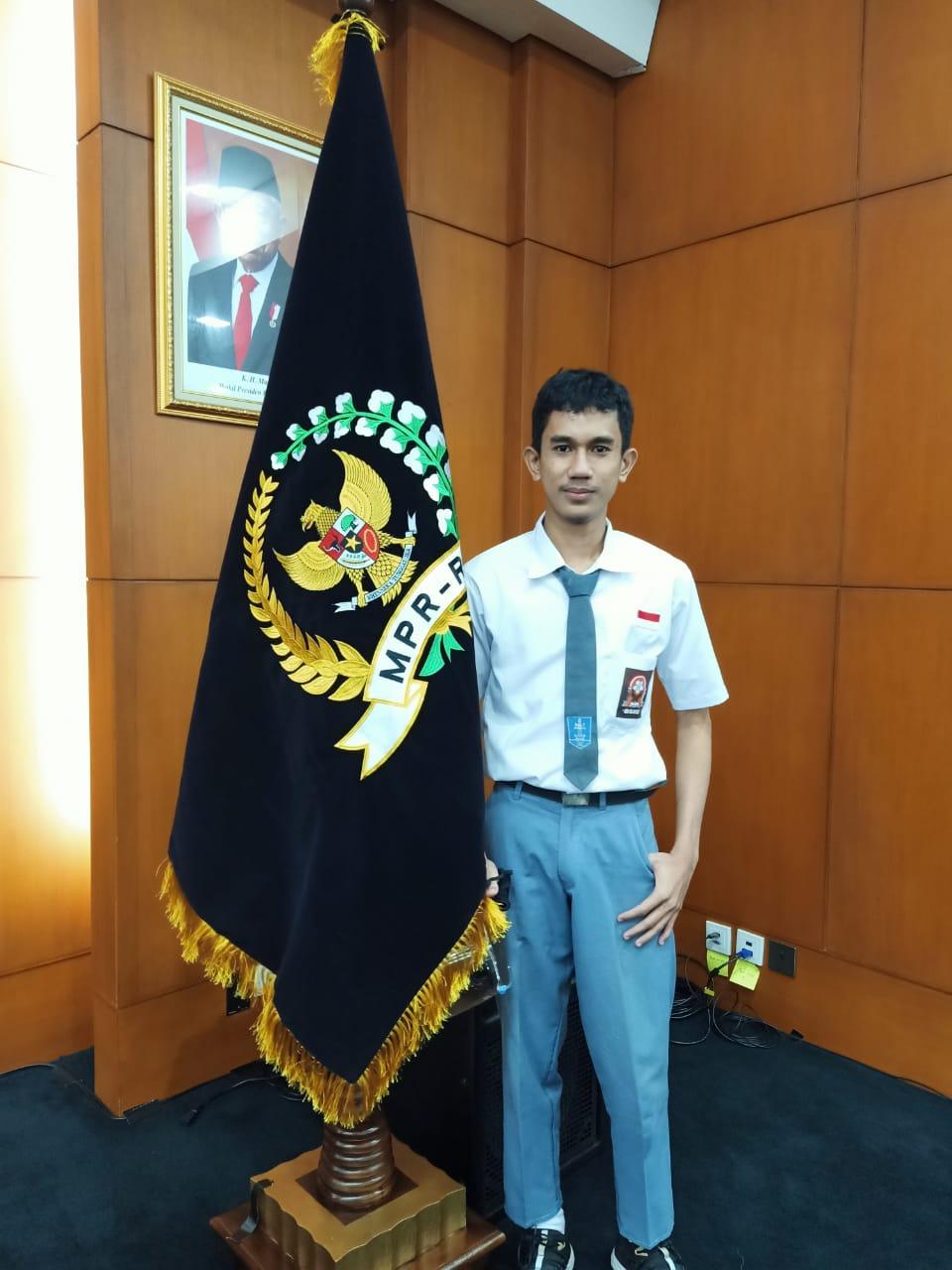 Syamil Shafa Besayef kala menghadiri peringatan Hari Anak Nasional dan Sosialisasi Empat Pilar Kebangsaan MPR RI, pada Kamis (23/7/2020) lalu.
