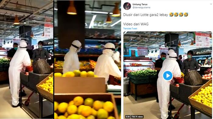 Viral Video Pengunjung Supermarket Pakai APD Saat Belanja, Sempat Bilang ini Sebelum Diusir