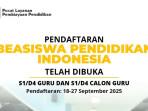 Pendaftaran Beasiswa BPI GTK 2025 untuk Calon Guru dan Guru Dibuka, Ini Syarat dan Cara Daftarnya