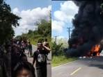 BREAKING NEWS: Bus ALS Tabrak Truk Tangki BBM di Sumsel, 16 Orang Meninggal