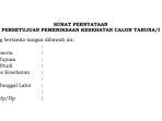 Format Surat Pernyataan Persetujuan Pemeriksaan Kesehatan Sekolah Kedinasan 2025