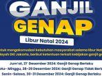 Ganjil Genap Jakarta Kembali Berlaku Hari Ini, 27 Desember 2024