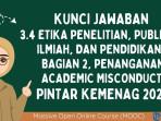 Kunci Jawaban 3.4 Etika Penelitian, Publikasi Ilmiah, dan Pendidikan Bagian 2, PINTAR Kemenag