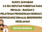 Kunci Jawaban 3.4 Isu Seputar Pubertas pada Remaja Bagian 2, PINTAR Kemenag