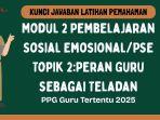 Kunci Jawaban Latihan Pemahaman Modul 2 PSE Topik 2: Peran Guru Sebagai Teladan, PPG 2025