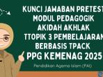 Kunci Jawaban Pretest Modul Pedagogik Akidah Akhlak Topik 3 Pembelajaran Berbasis TPACK PPG Kemenag
