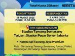 Pemesanan Tiket Kereta Api Balik Rantau Gratis Pemprov Jateng Dibuka 14 Maret 2025, Ini Syaratnya