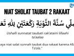 Niat Sholat Taubat 2 Rakaat, Amalan Sunah Penghapus Dosa