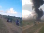 12 Motor 'Balapan' Sesaat setelah Pemusnahan Amunisi Tak Layak di Garut, Asap Ledakan Belum Hilang