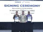 Pertamina dan Airbus Jajaki Kerja Sama untuk Pengembangan Sustainable Aviation Fuel di Indonesia