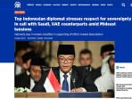 Sugiono Jadi Sorotan Headline Media Asing di Tengah Eskalasi Timur Tengah, Singgung 2 Tokoh Penting