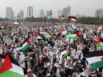 Berita Foto : Ribuan Orang Ikuti Aksi Aliansi Rakyat Indonesia Bela Palestina