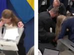 Video Menkes Swedia Ambruk di Podium Setelah Dilantik Jadi Menteri