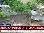 Sungai Meluap akibat Hujan Deras, Jembatan Penghubung Karangasem dan Klungkung Bali Putus Total  