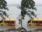 Sebuah Minibus Tercebur ke Pantai di Trenggalek saat Parkir