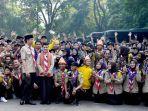 Presiden Jokowi Tinjau Raimuna Nasional XII di Cibubur