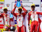 Balapan ARRC Thailand 2023: Indonesia Raya Berkumandang, Pebalap Astra Honda Sapu Bersih Podium