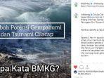 Beredar Kabar Adanya Potensi Gempa Bumi dan Tsunami di Selatan Jawa, Begini Tanggapan BMKG