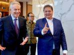 Bertemu Menko Airlangga, Sir Tony Blair Puji Pembangunan Indonesia Remarkable dan Extraordinary