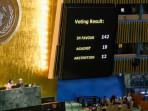 PBB Sahkan Deklarasi Dua Negara Israel-Palestina, 142 Negara Dukung sedangkan AS dan Israel Tolak