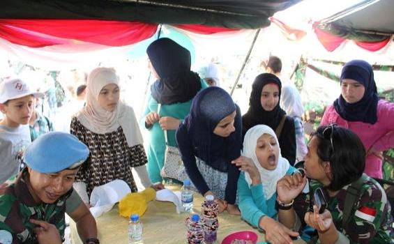 Prajurit TNI 'Diserbu' Anak-anak Lebanon di Children Spring Festival - IMG_1274.JPG