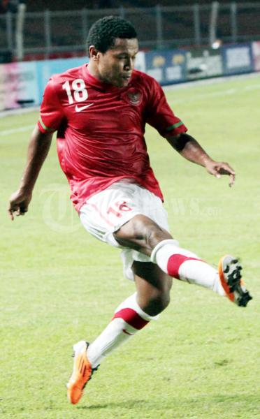 Pemain Timnas Indonesia Stevie Bonsapia