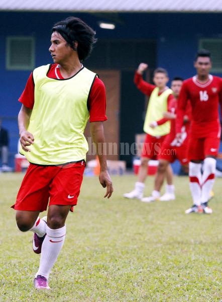 Pemain Timnas Sepakbola Indonesia Johan Juansyah