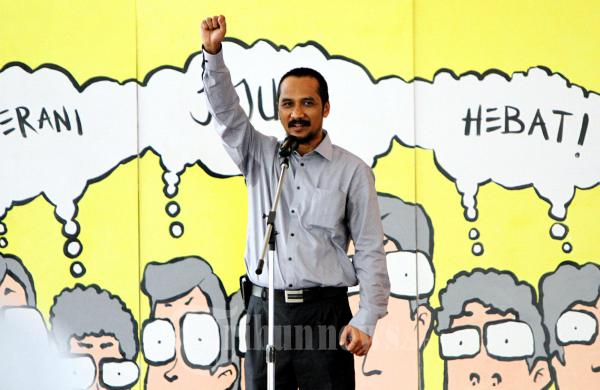 Abraham Samad Saat Pisah Sambut Pimpinan KPK