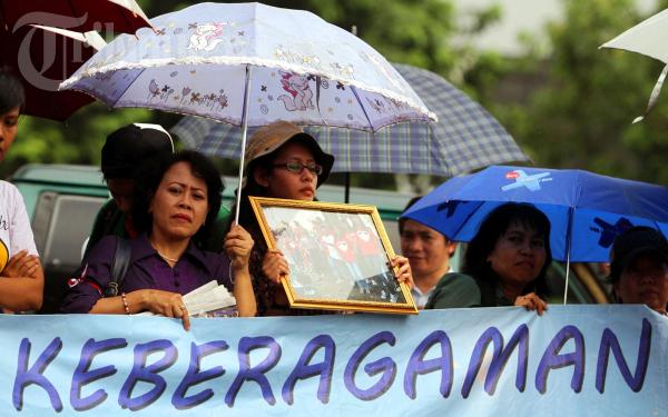 Jemaat GKI Yasmin Bogor Demo di Depan Istana