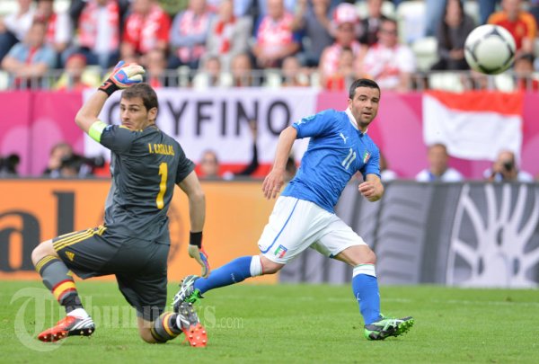 Antonio Di Natale Mengecoh Iker Casillas