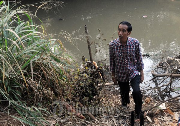 Jokowi Tinjau Aliran Sungai Pesanggrahan