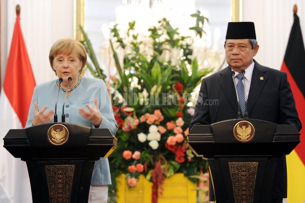 Pertemuan SBY dengan Kanselir Jerman Angela Merkel 